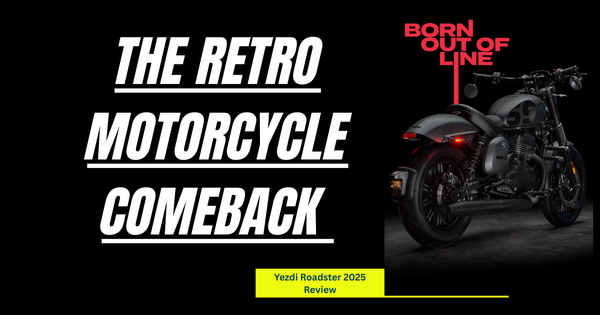 Yezdi Roadster 2025 retro motorcycle with modern features and Alpha2 engine in India.