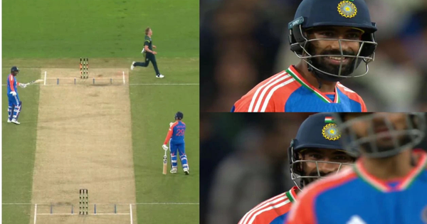 Jasprit Bumrah reacts in frustration after a disastrous run-out mix-up with Varun Chakravarthy during India’s T20I match against Australia at the MCG.