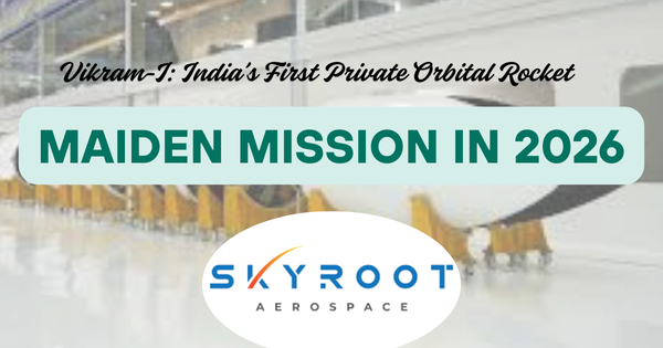 Vikram-I India’s first private orbital rocket displayed by Skyroot Aerospace during the launch vehicle unveiling event.