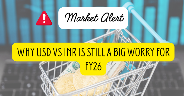 USD vs INR FY26 showing Indian Rupee weakening against US Dollar amid RBI intervention and foreign investor outflows