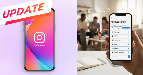 Instagram Your Algorithm feature display showing personalized Reels topics on a phone screen.