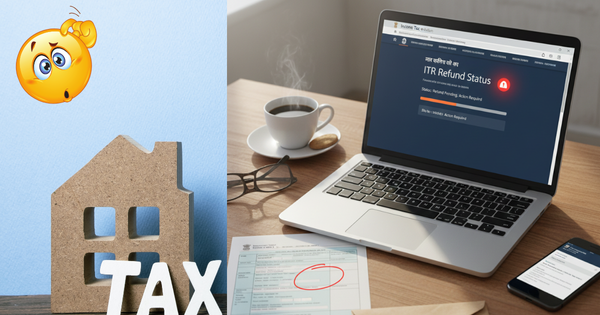 Illustration for resolving an ITR refund delay, featuring a calendar check and a magnifying glass over the ITR refund status screen to secure a fast, successful ITR refund payout.