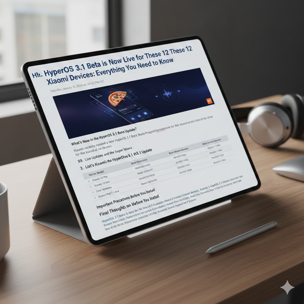 HyperOS 3.1 Beta running on Xiaomi smartphones and tablet showing live updates and smooth user interface