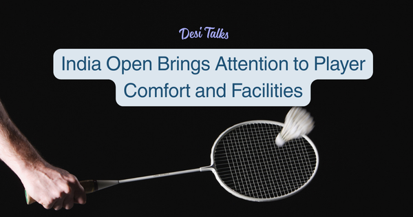 Badminton players practicing at India Open venue in New Delhi