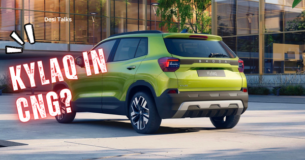 Skoda Kylaq SUV in CNG variant parked on a city road