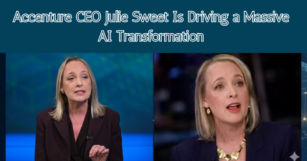 Accenture CEO Julie Sweet discussing artificial intelligence and the future of consulting.